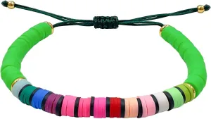 KELITCH New Strand Bracelets Rainbow Color Heishi Beads Bracelets Handmade Friendship Bracelets for Women