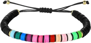 KELITCH New Strand Bracelets Rainbow Color Heishi Beads Bracelets Handmade Friendship Bracelets for Women
