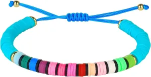 KELITCH New Strand Bracelets Rainbow Color Heishi Beads Bracelets Handmade Friendship Bracelets for Women