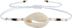 KELITCH Shell Bracelets Colorful Hand-Woven Thin Strand Bracelets Boho Beaded Bracelets For Women