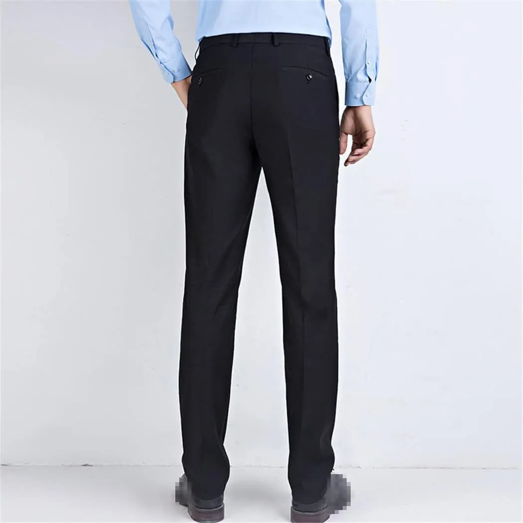 keusyoi Men Solid Color Suit Pants Business Slim Fit Dress Office Trousers Male Dress Formal Casual Suit Pants