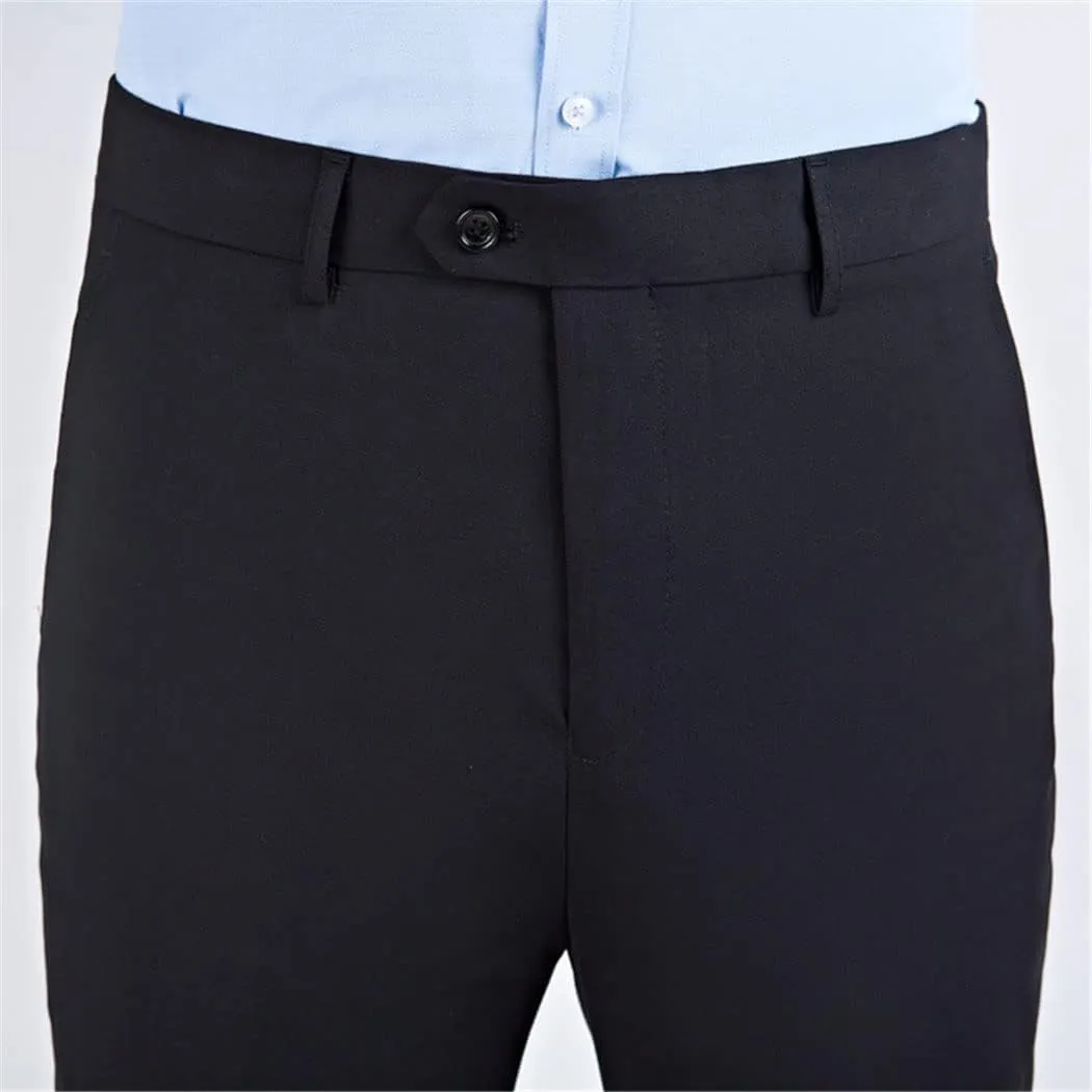 keusyoi Men Solid Color Suit Pants Business Slim Fit Dress Office Trousers Male Dress Formal Casual Suit Pants