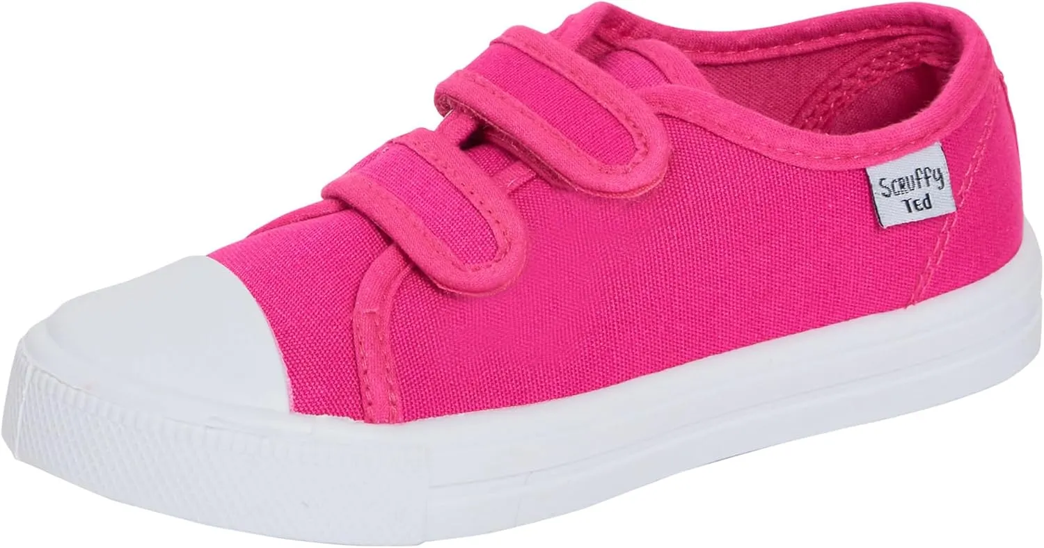 Kids Canvas Shoes Boys Trainers Girls Pumps Unisex Easy Fasten Plimsolls Casual Shoes