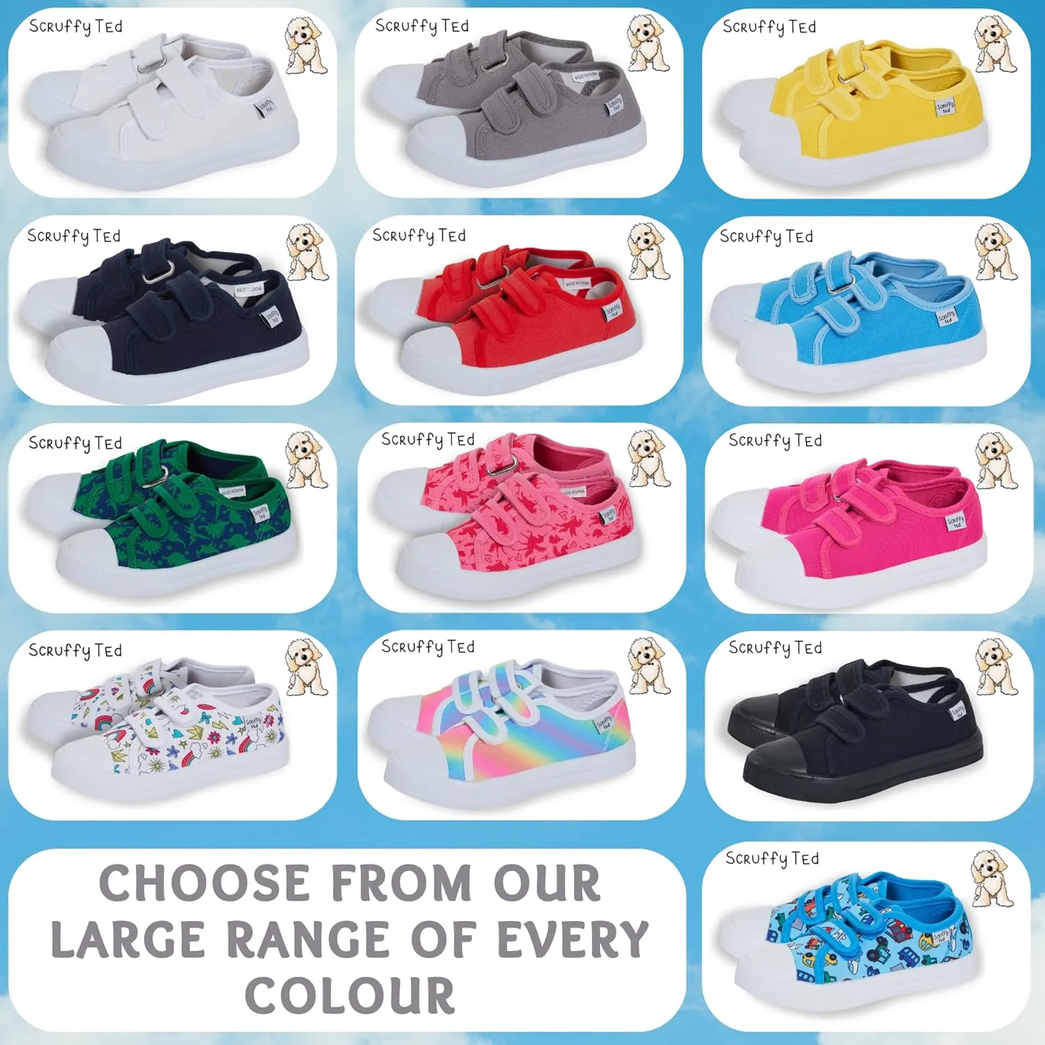 Kids Canvas Shoes Boys Trainers Girls Pumps Unisex Easy Fasten Plimsolls Casual Shoes