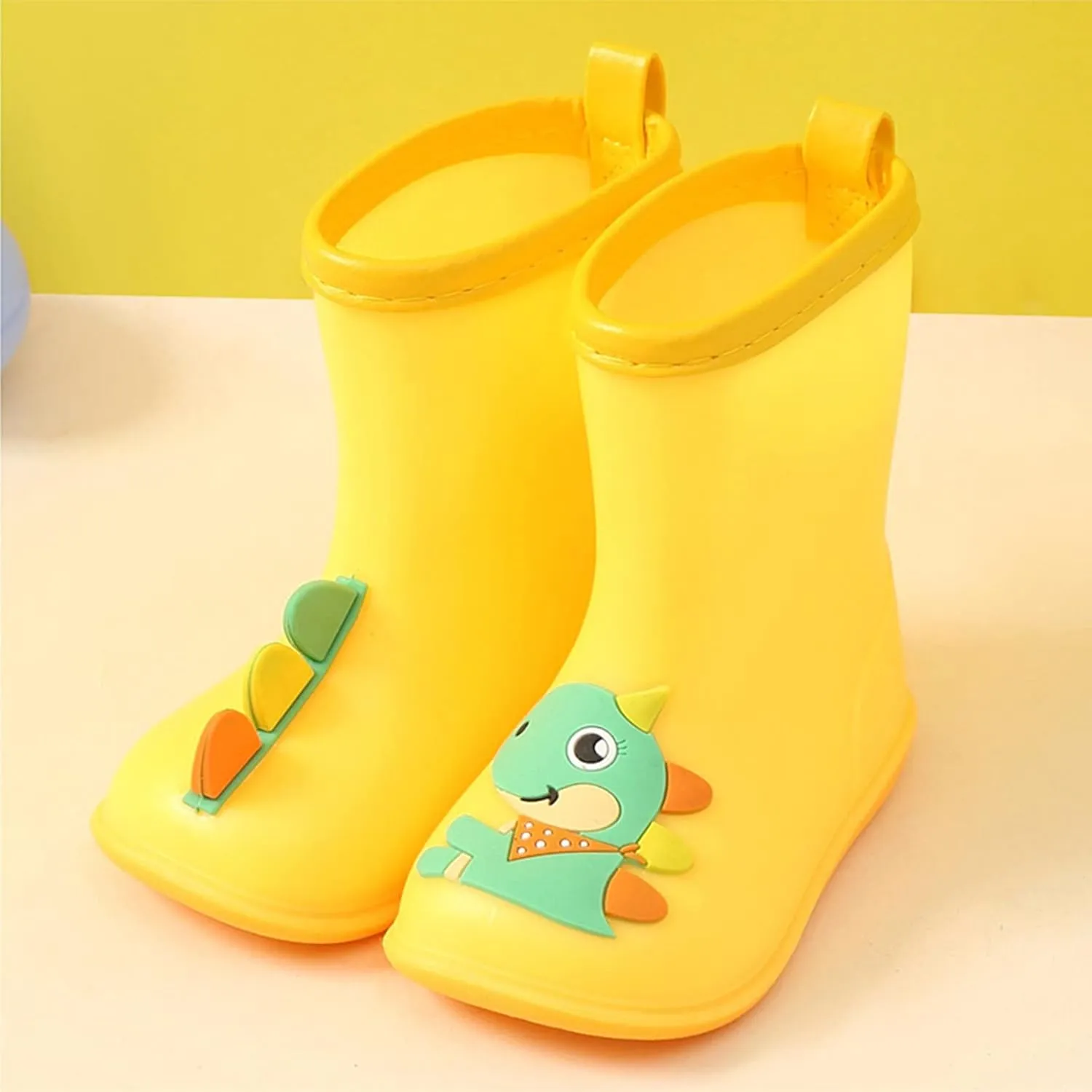 Kids Dinosaur Rain Boots for Boys Girls Mud Boots Waterproo Toddler Lightweight Rain Boots with Easy-On Handles