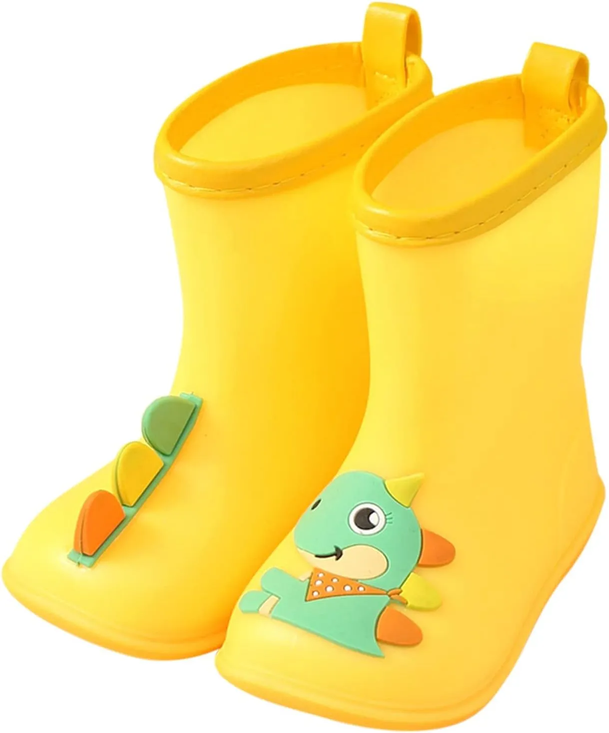 Kids Dinosaur Rain Boots for Boys Girls Mud Boots Waterproo Toddler Lightweight Rain Boots with Easy-On Handles