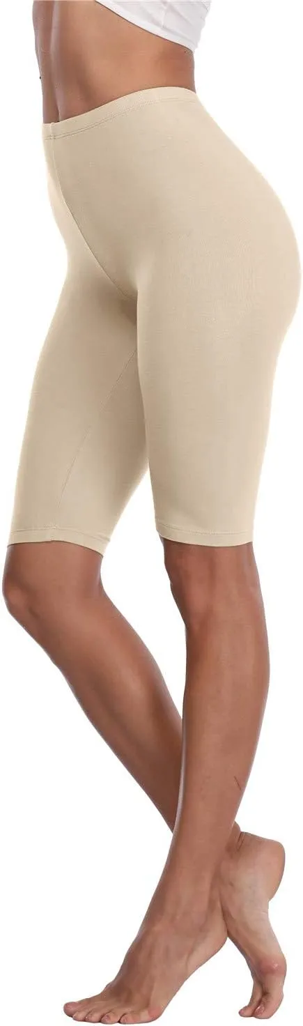 Kotii Women's Buttery Soft Short Leggings Modal Cotton Shorts Under Dresses Leggings Pants