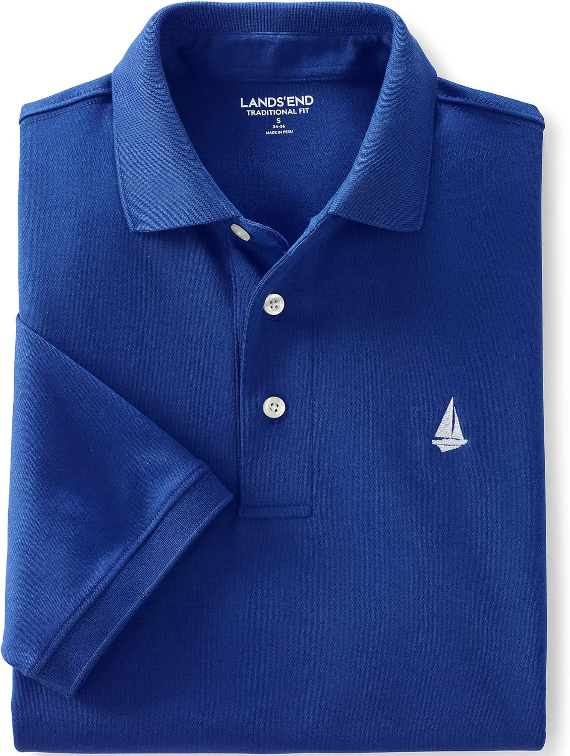 Lands' End Men's Short Sleeve American-Grown Supima Cotton Polo Shirt