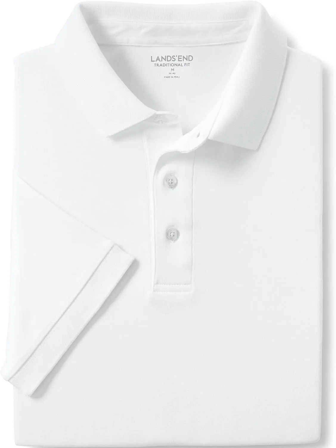 Lands' End Men's Short Sleeve American-Grown Supima Cotton Polo Shirt