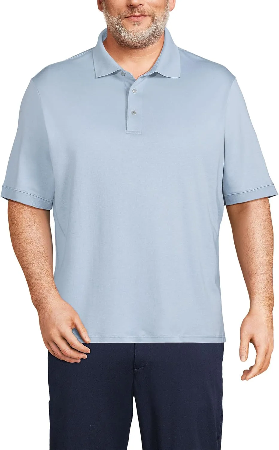 Lands' End Men's Short Sleeve American-Grown Supima Cotton Polo Shirt