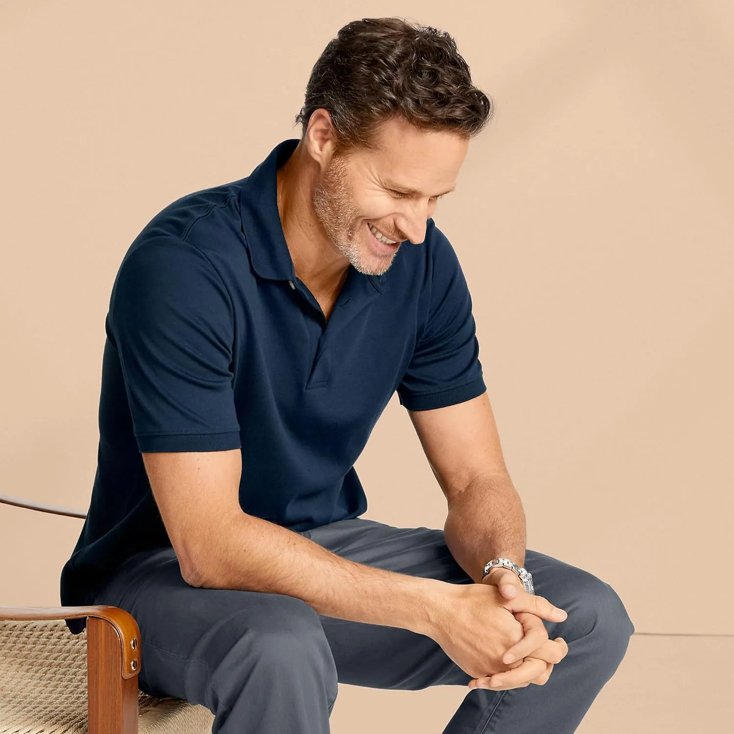 Lands' End Men's Short Sleeve American-Grown Supima Cotton Polo Shirt