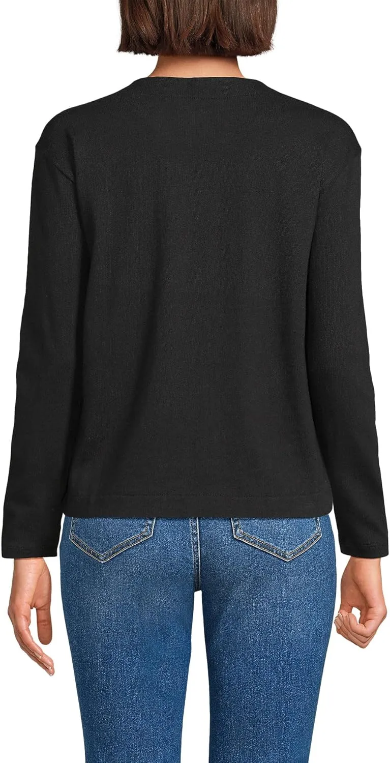 Lands' End Women's Long Sleeve Mariner Jersey Crewneck Tee