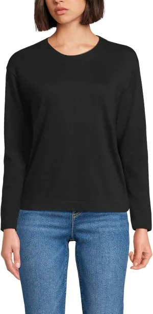 Lands' End Women's Long Sleeve Mariner Jersey Crewneck Tee