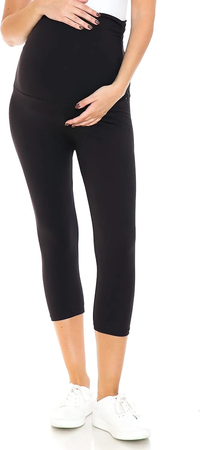 Leggings Depot Women's Maternity Leggings Over The Belly Pregnancy Casual Yoga Tights