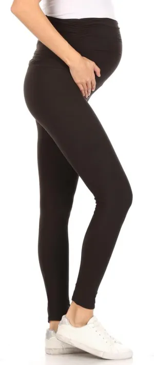 Leggings Depot Women's Maternity Leggings Over The Belly Pregnancy Casual Yoga Tights