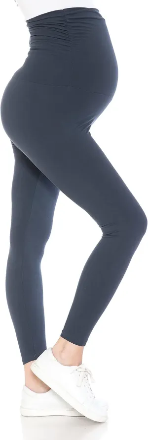 Leggings Depot Women's Maternity Leggings Over The Belly Pregnancy Casual Yoga Tights