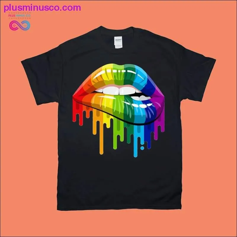 LGBT Lips | Rainbow Color T-Shirts