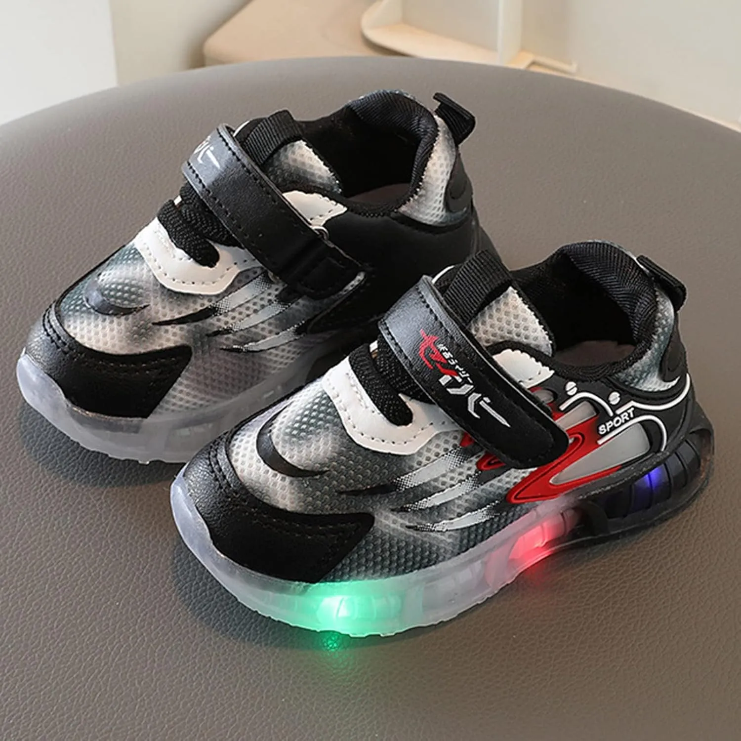 Light Up Toddler Shoes Casual Breathable Non-Slip Unisex Luminous Sneakers for Girls Boys Sport Youth Girl Big Shoe
