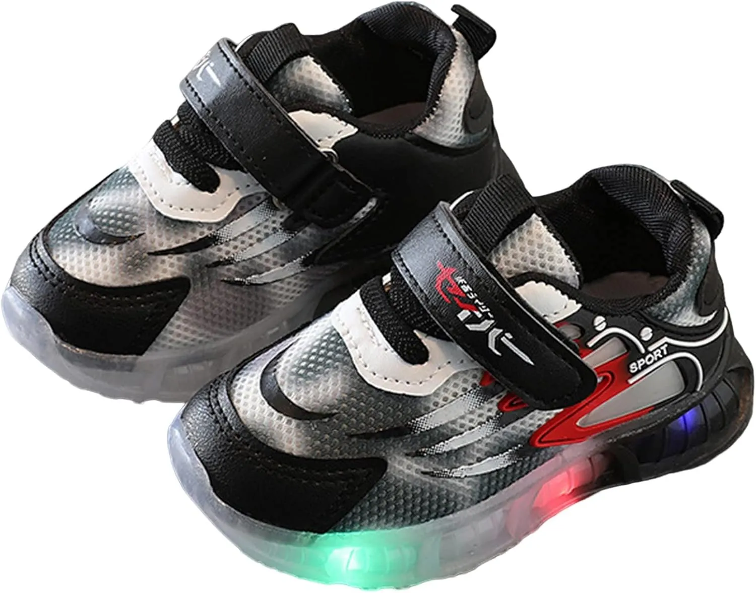 Light Up Toddler Shoes Casual Breathable Non-Slip Unisex Luminous Sneakers for Girls Boys Sport Youth Girl Big Shoe