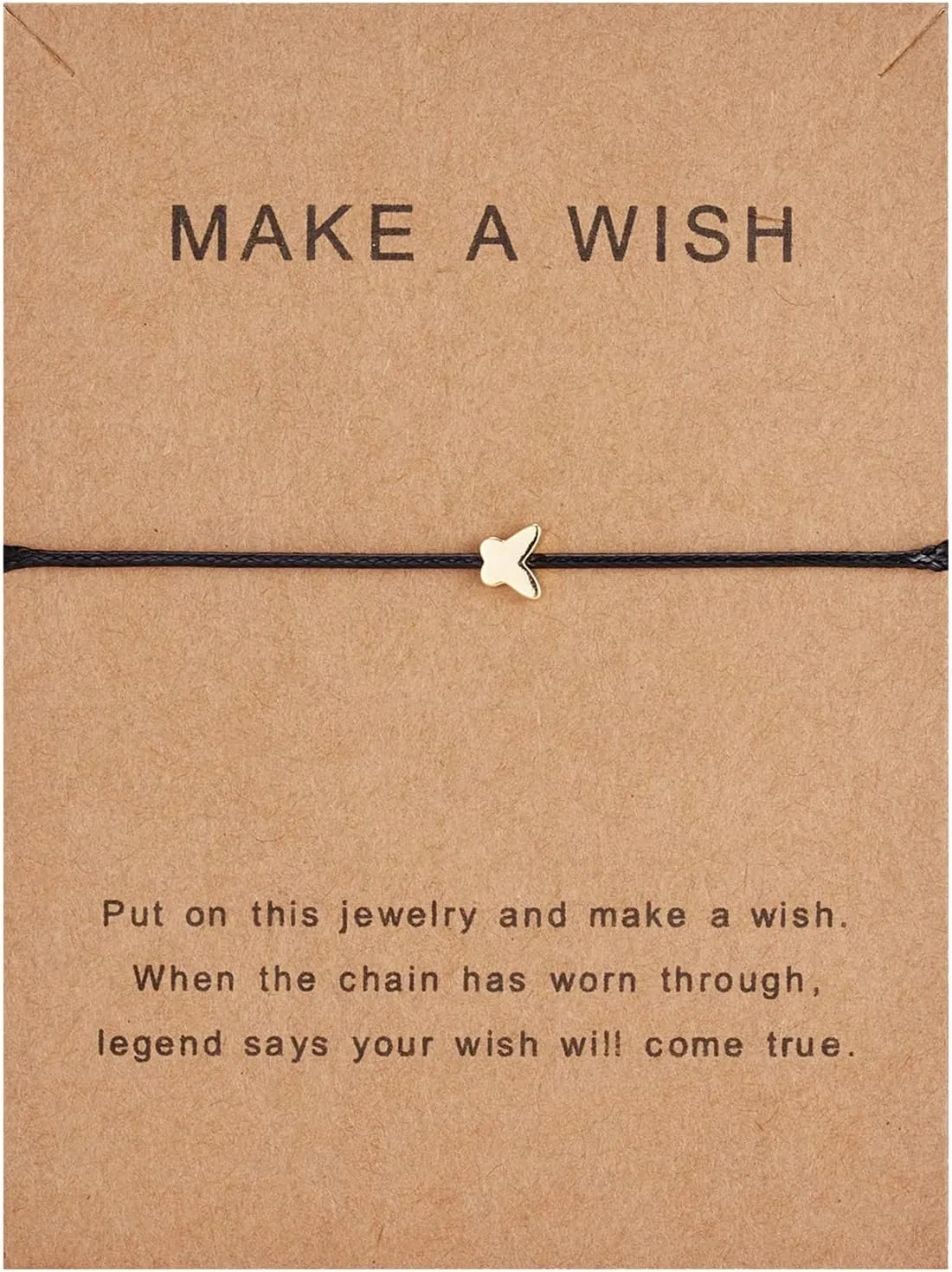 Link Paperclip Bracelets for Women Girl Simplicity Charm Bracelets for Women Gold Love Star Wish Blessing Card Woven Bracelet Friendship Bracelets Fashion Jewelry Bracelets- Men Bangle (A, One Size)