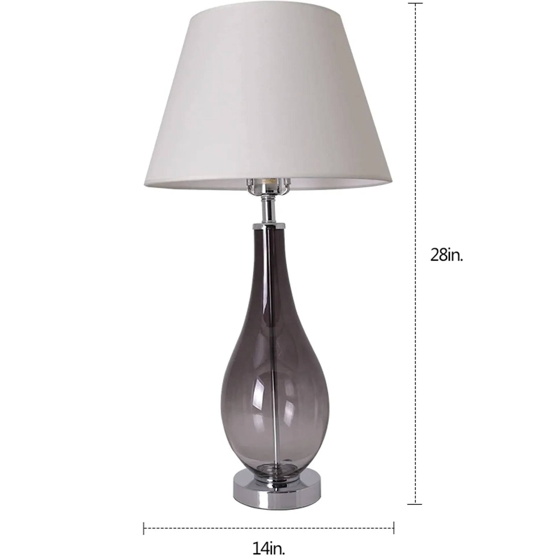 Lola Ombre Droplet Glass Table Lamp 28" - Smoke Gray Ombre/Creme (Set of 2)