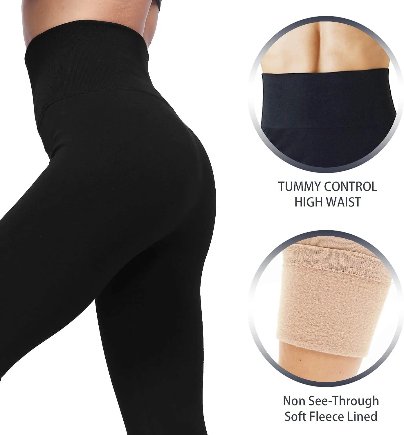 LUOYANXI Fleece Lined Leggings Women Thick High Waisted Leggings Winter Warm Tights