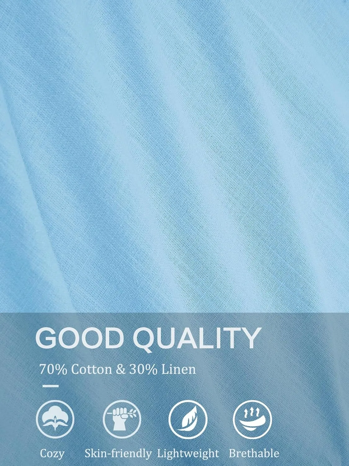 Makkrom Mens Guayabera Linen Shirts Long Sleeve Button Down Cuban Casual Summer Beach Shirt Tops
