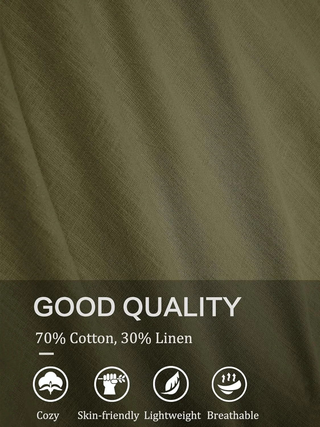 Makkrom Mens Guayabera Linen Shirts Long Sleeve Button Down Cuban Casual Summer Beach Shirt Tops