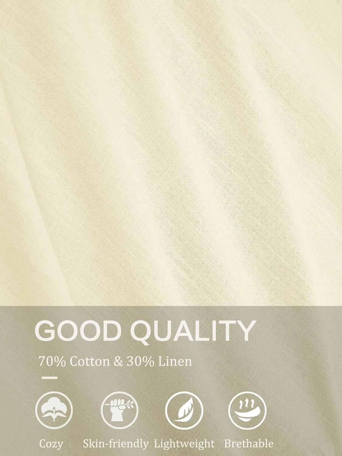 Makkrom Mens Guayabera Linen Shirts Long Sleeve Button Down Cuban Casual Summer Beach Shirt Tops