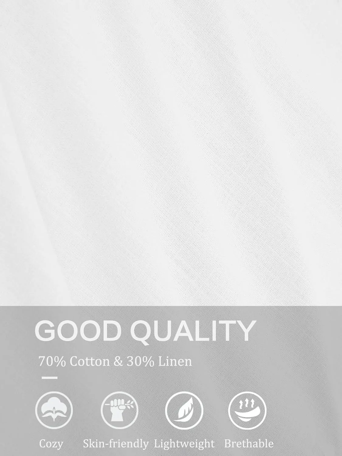 Makkrom Mens Guayabera Linen Shirts Long Sleeve Button Down Cuban Casual Summer Beach Shirt Tops