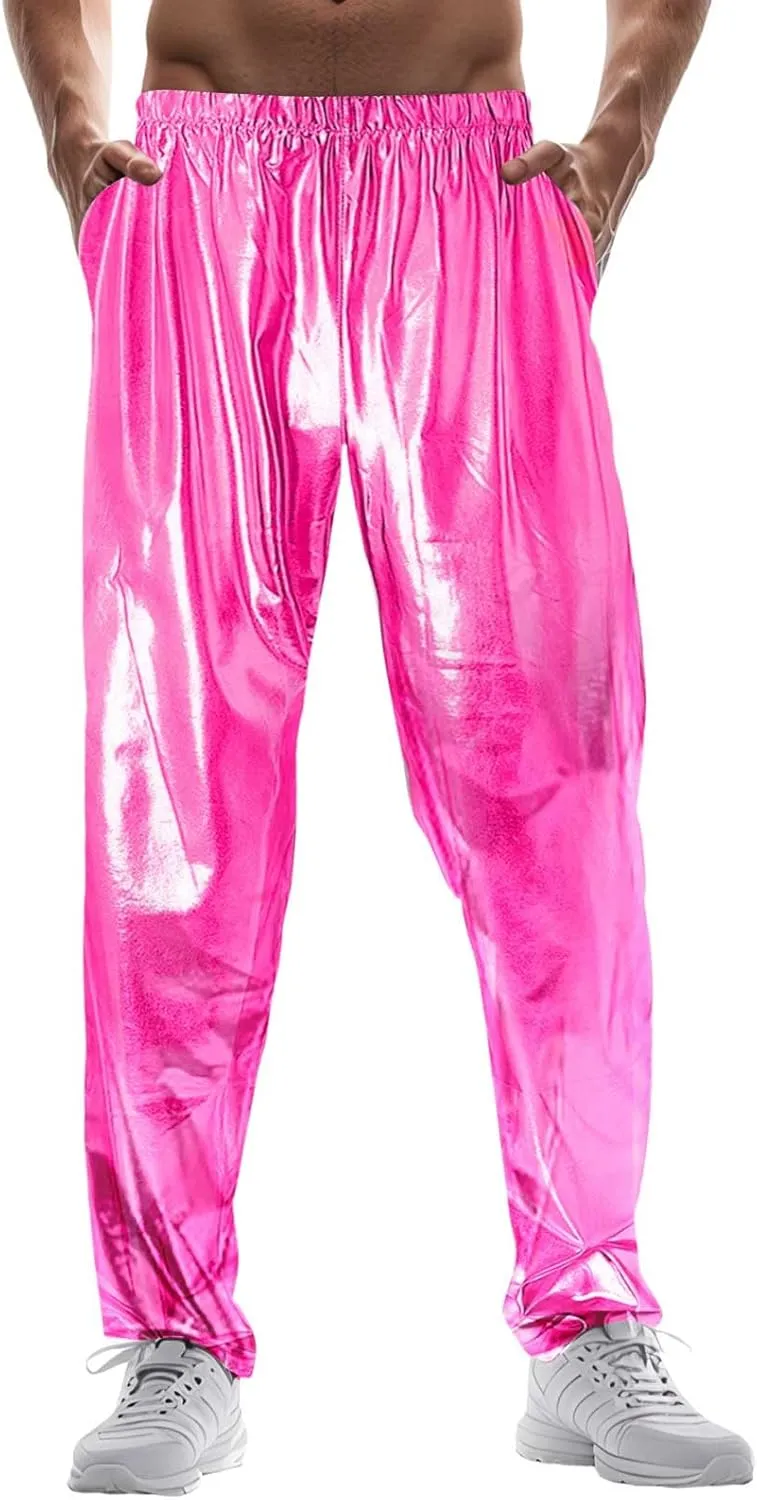 Mardi Gras Pants for Men Relaxed Fit Stretch Waist Reflective Pants Lightweight Comfy Casual Atheltic Joggers Streetwear