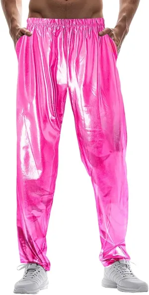 Mardi Gras Pants for Men Relaxed Fit Stretch Waist Reflective Pants Lightweight Comfy Casual Atheltic Joggers Streetwear