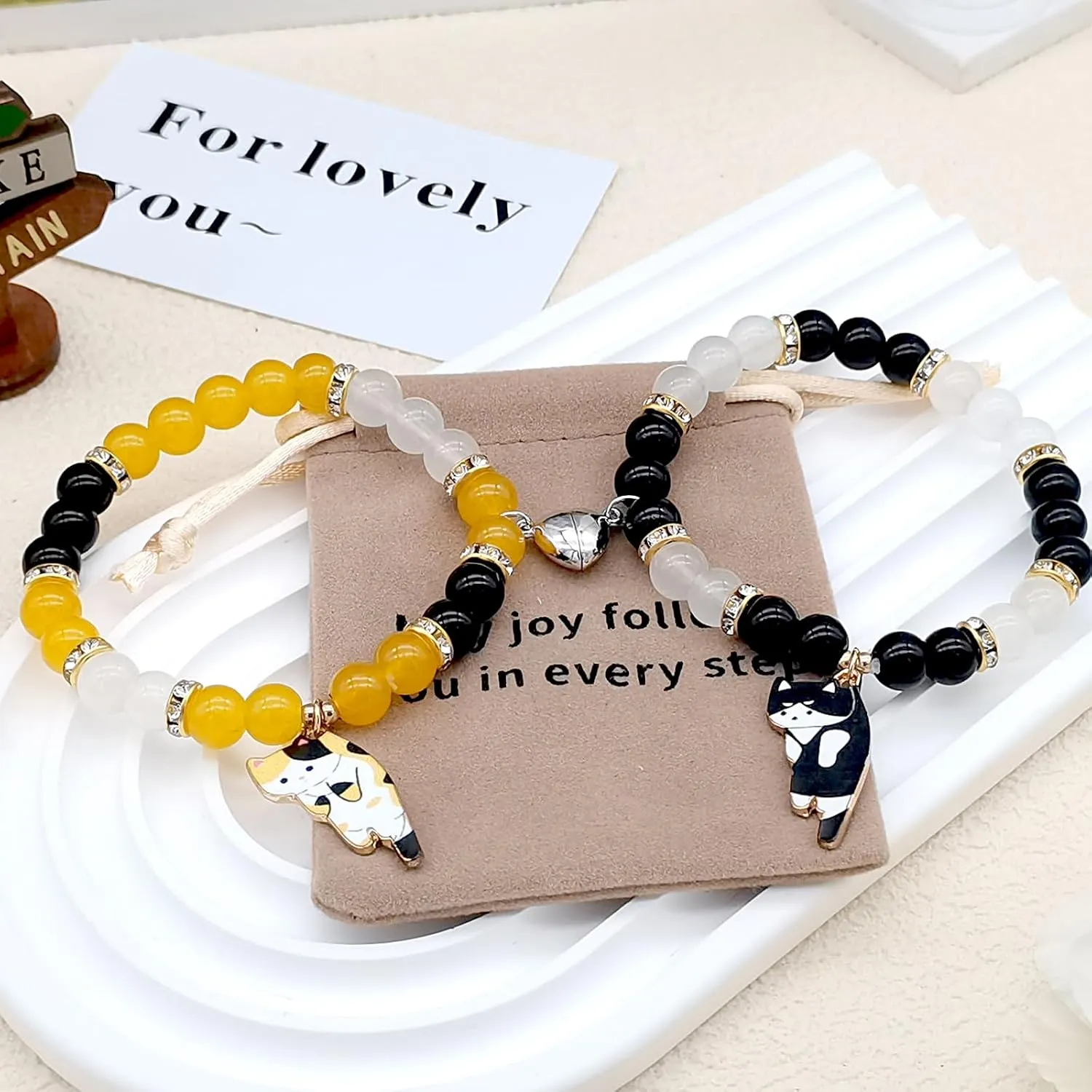 Matching Bracelets for Couples Friend Bff, Friendship/Couples Bracelets Set, Handmade Distance Bead Charm Bracelets