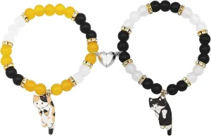 Matching Bracelets for Couples Friend Bff, Friendship/Couples Bracelets Set, Handmade Distance Bead Charm Bracelets