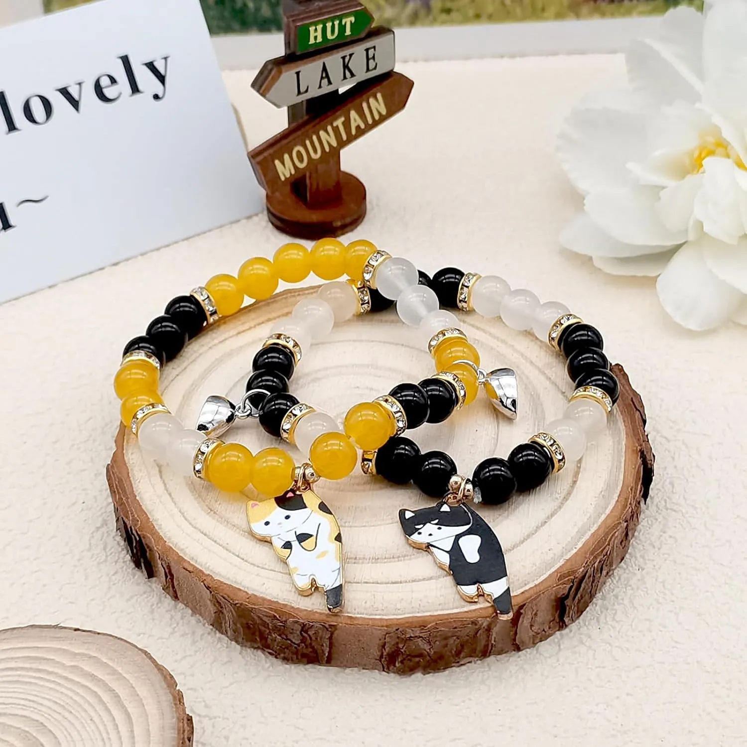 Matching Bracelets for Couples Friend Bff, Friendship/Couples Bracelets Set, Handmade Distance Bead Charm Bracelets