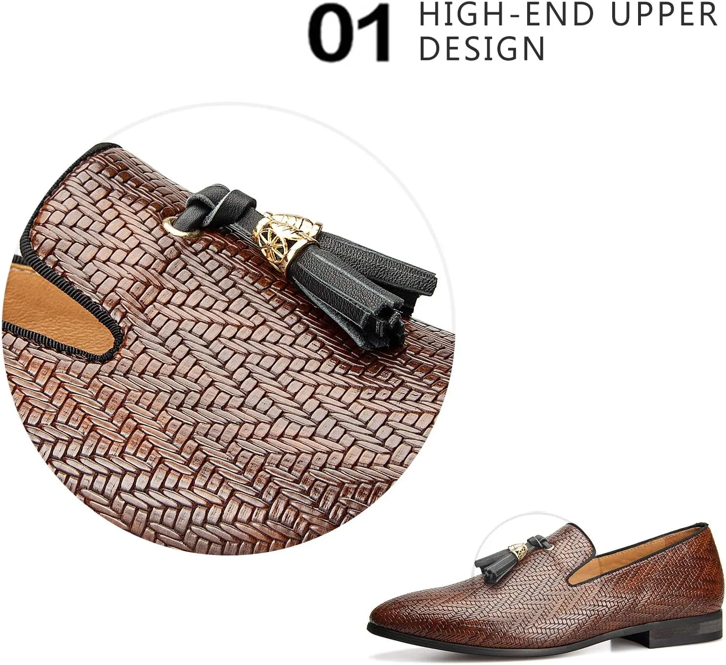 Meijiana Mens Loafers Wedding Dress Shoes Slip-On Loafers for Men Tuxedo Suit Shoes