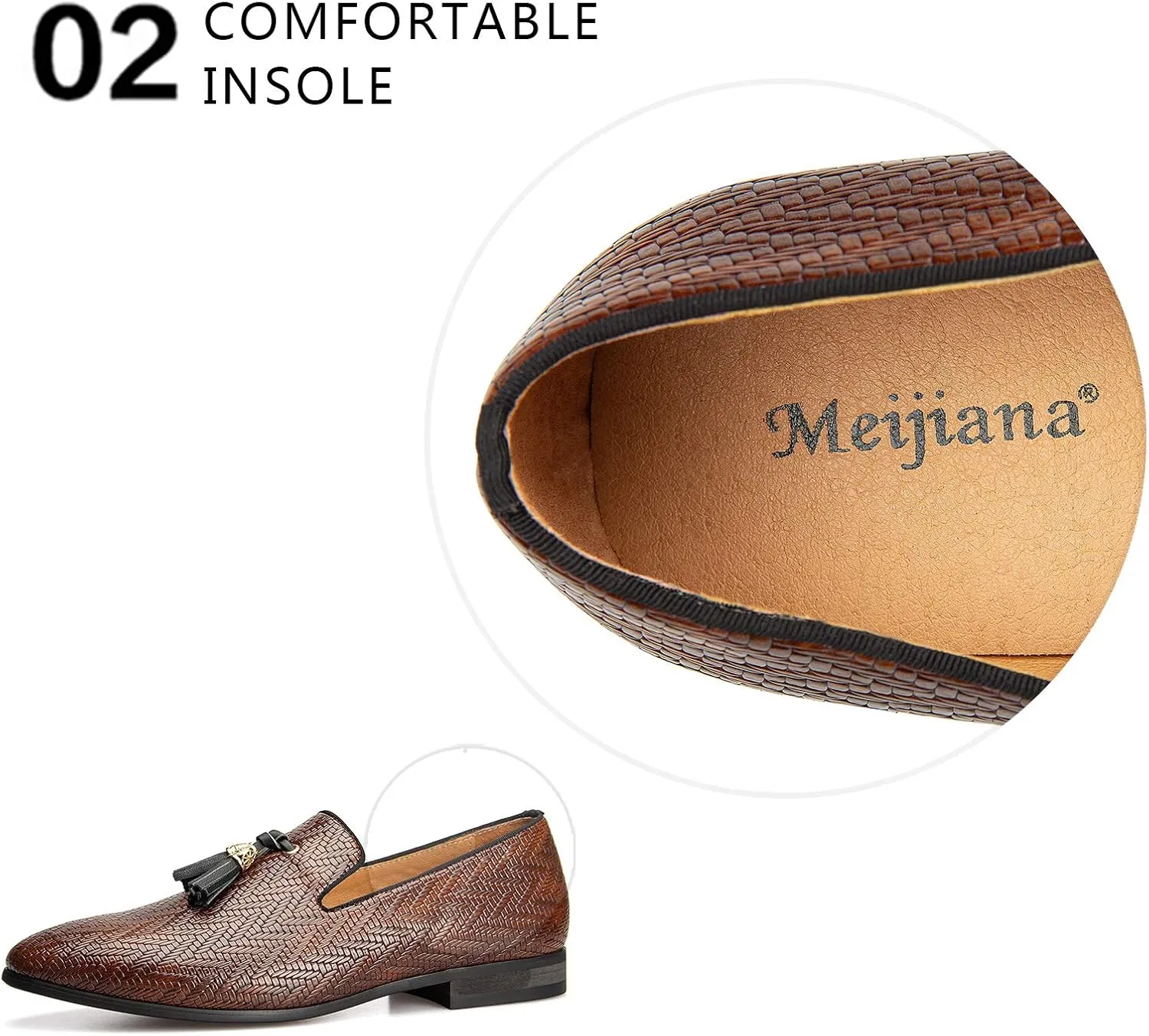 Meijiana Mens Loafers Wedding Dress Shoes Slip-On Loafers for Men Tuxedo Suit Shoes