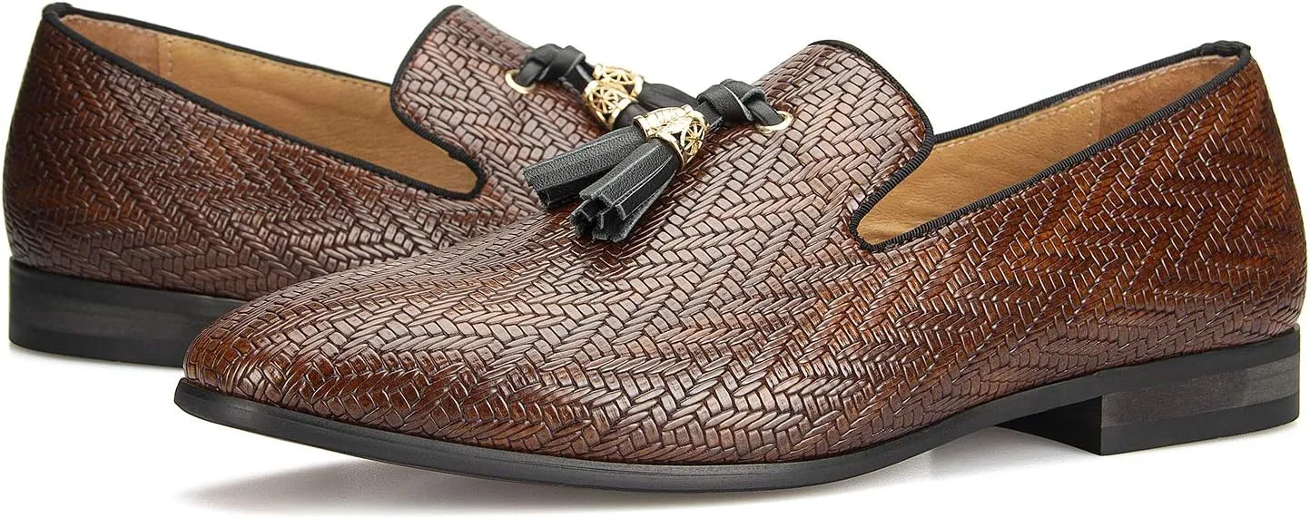 Meijiana Mens Loafers Wedding Dress Shoes Slip-On Loafers for Men Tuxedo Suit Shoes