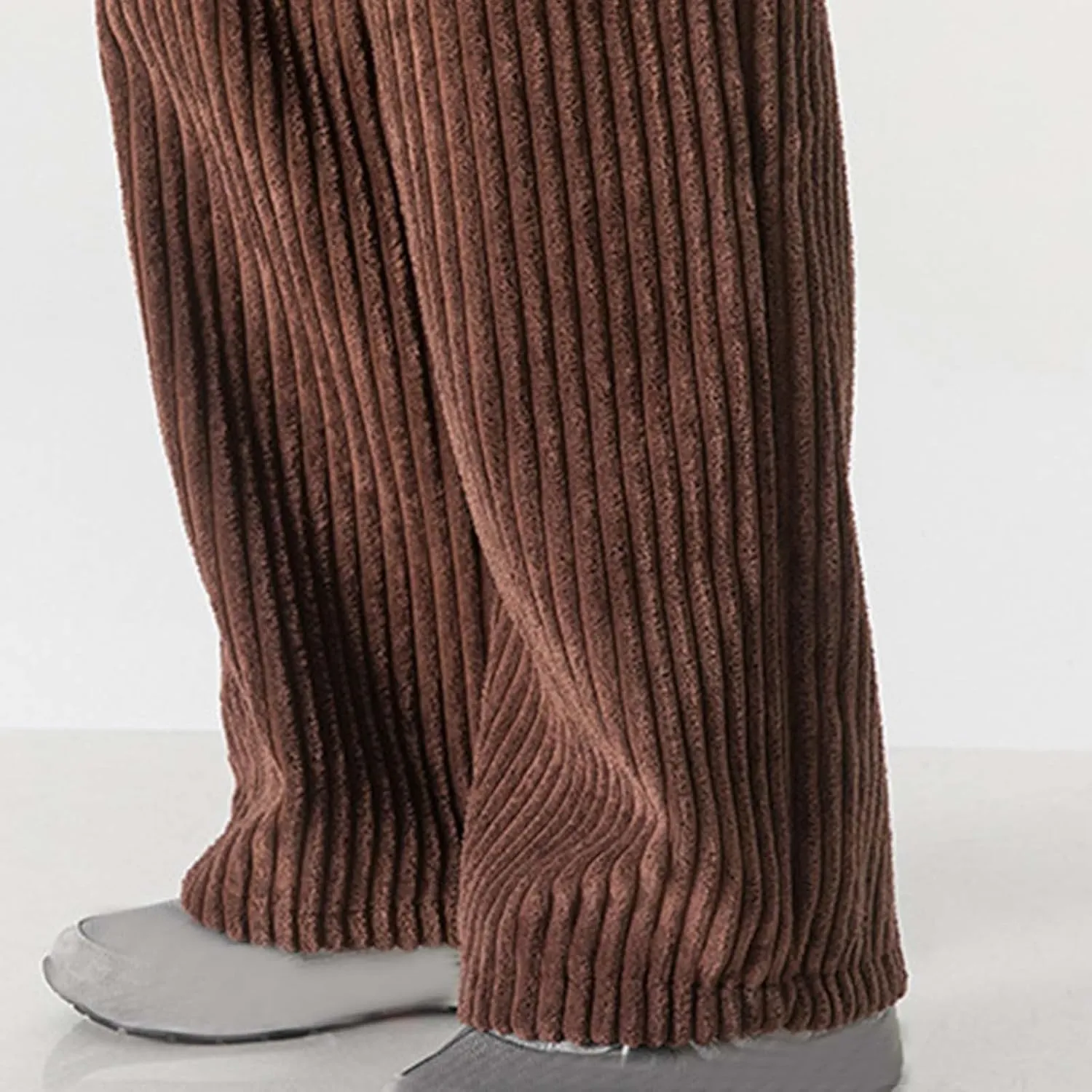 Men Corduroy Pants Relaxed Fit with Pockets Drawstring Elastic Breathable Comfort Summer Casual Fashion Trousers