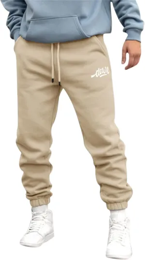 Mens Autumn and Winter High Street Fashion Leisure Loose Sports Running Solid Color Lace Up Pants Sweater Sport