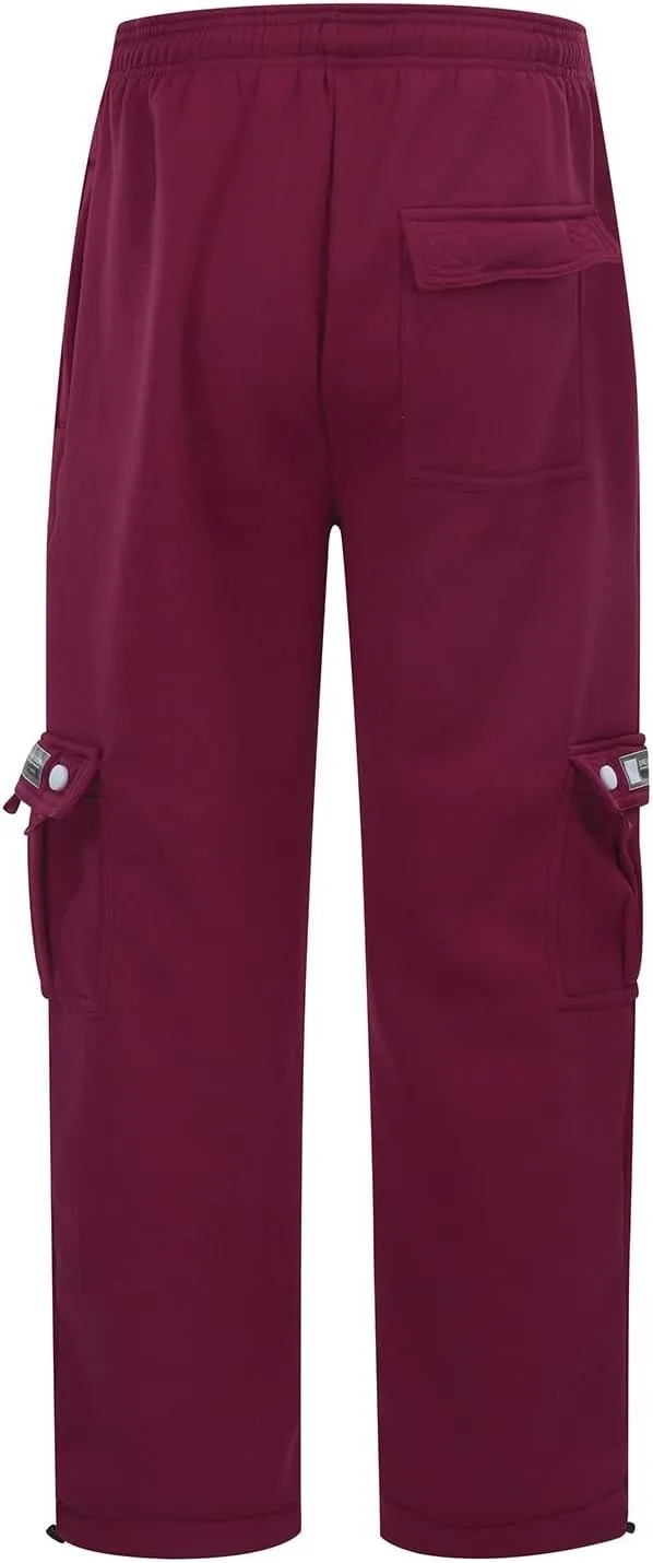 Mens Cargo Pants Big and Tall Lightweight Straight Leg Sweatpants Plus Size Baggy Elastic Waist Drawstring Athletic Joggers