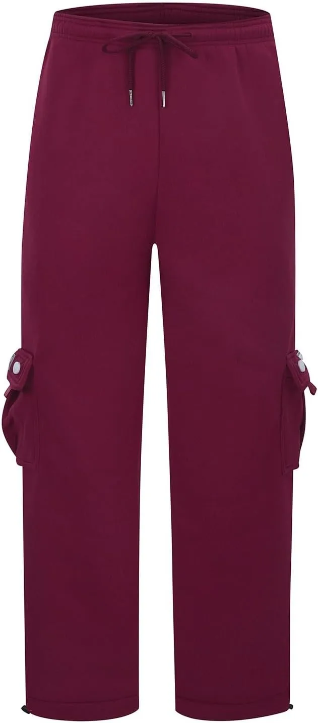 Mens Cargo Pants Big and Tall Lightweight Straight Leg Sweatpants Plus Size Baggy Elastic Waist Drawstring Athletic Joggers