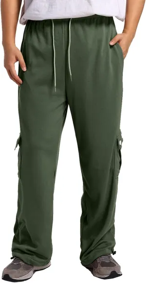 Mens Cargo Pants Big and Tall Lightweight Straight Leg Sweatpants Plus Size Baggy Elastic Waist Drawstring Athletic Joggers