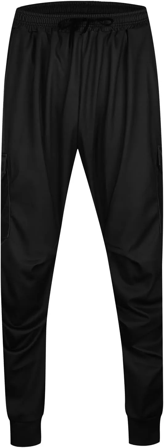 Mens Cargo Pants Relaxed Fit Elastic Waist Plus Size Tapered Lounge Sweatpants Casual Lightweight Athletic Jogging Trousers