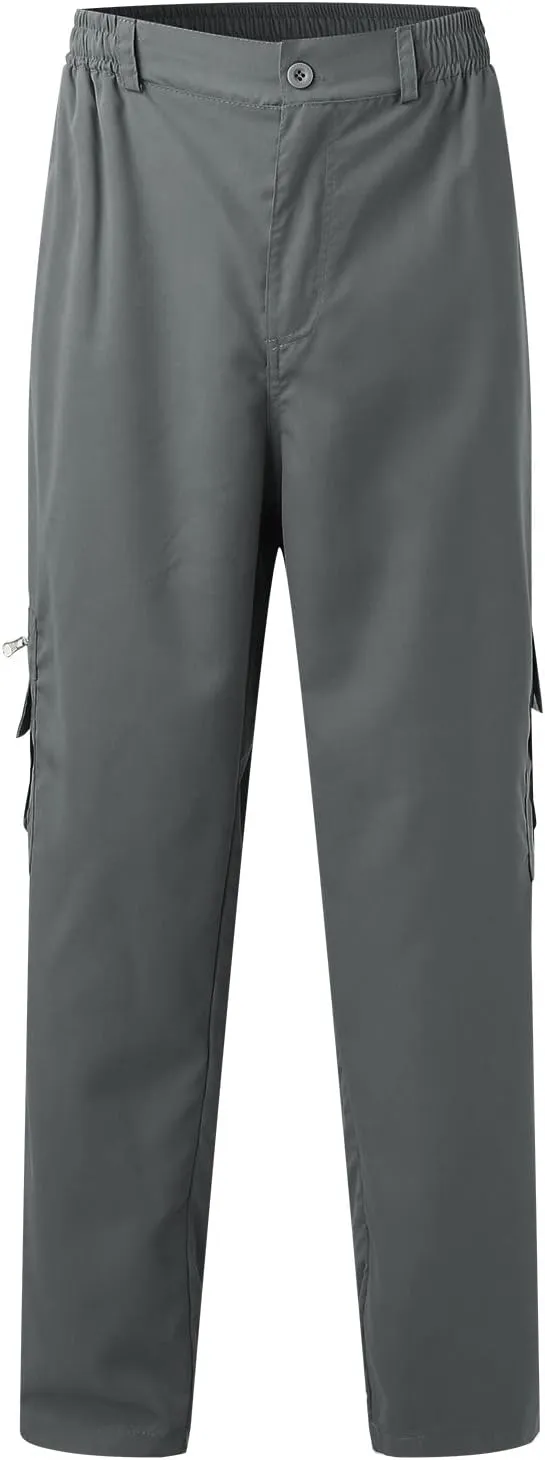 Men's Cargo Pants with Mutil Pockets Open Bottom Big and Tall Sweatpants Lightweight Elastic Waiset Casual Athletic Joggers