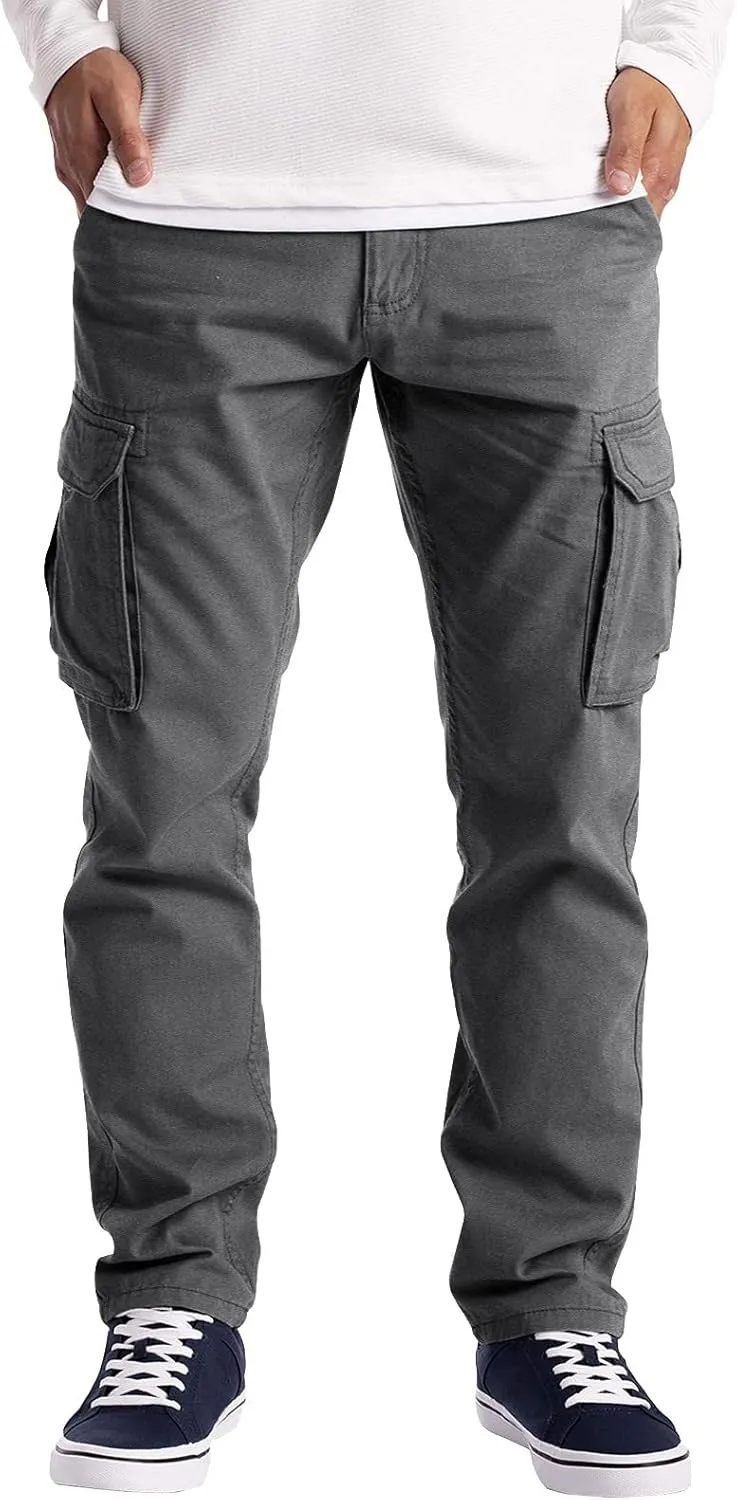 Men's Cargo Sweatpants Big and Tall Relaxed Fit Athletic Joggers Plus Size Baggy Stretch Waist Workwear Jogging Hiking Pants