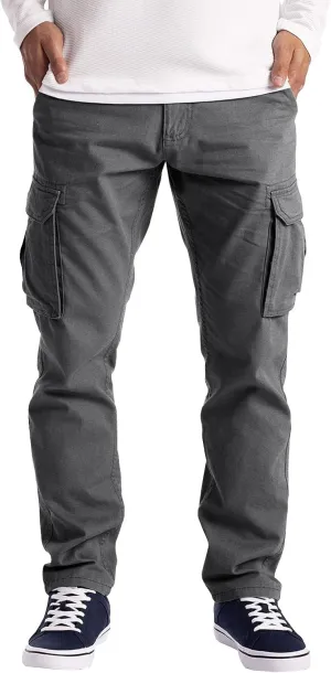 Men's Cargo Sweatpants Big and Tall Relaxed Fit Athletic Joggers Plus Size Baggy Stretch Waist Workwear Jogging Hiking Pants