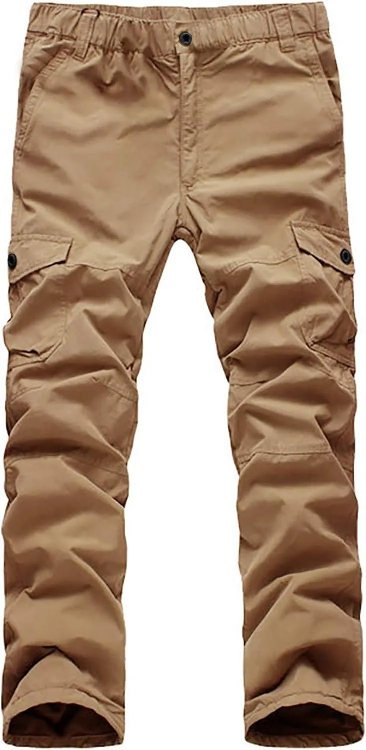 Men's Cargo Sweatpants Big and Tall Relaxed Fit Athletic Joggers Plus Size Baggy Stretch Waist Workwear Jogging Hiking Pants