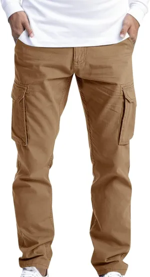 Men's Cargo Sweatpants Big and Tall Relaxed Fit Athletic Joggers Plus Size Baggy Stretch Waist Workwear Jogging Hiking Pants