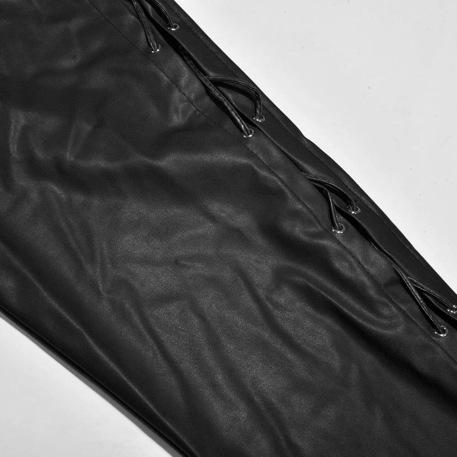 Mens Casual Pants Leather Pants Solid Color Youth Faux Sports Elastic Waist Slim Fit Cargo Running Pant with Pockets
